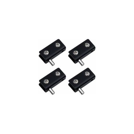 Set mit 4 Drehgelenken, rahmenlose Glastürscharniere, schwarzer Edelstahl - Crezuo