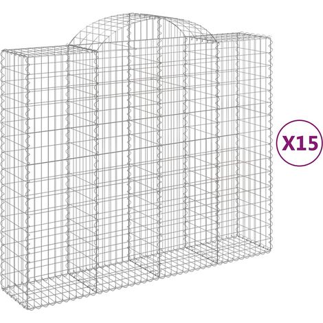 Maison Exclusive - Paniers à gabions arqués 15 pcs 200x50x160/180 cm Fer galvanisé
