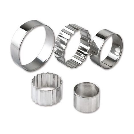 Set 5 Formine Tagliabiscotti in Acciaio Inox Tonde Easy Dolce Ghidini (1/2)