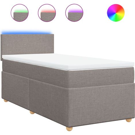 Maison Exclusive - Cama box spring con colchón tela gris taupe 10