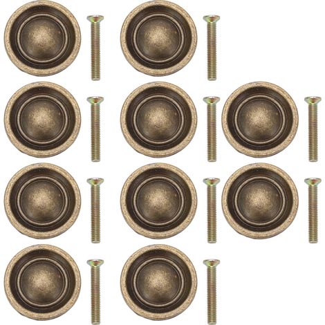 Poignée De Meuble - Alliage De Zinc - Design Rétro Unique - Pour Tiroirs Et Coffres En Bois - Lot De 10 (1/5)