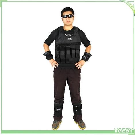 Gilet lesté réglable - FAFEICY - 12 poches - Charge max 50 kg - Tissu Oxford - Noir (1/5)