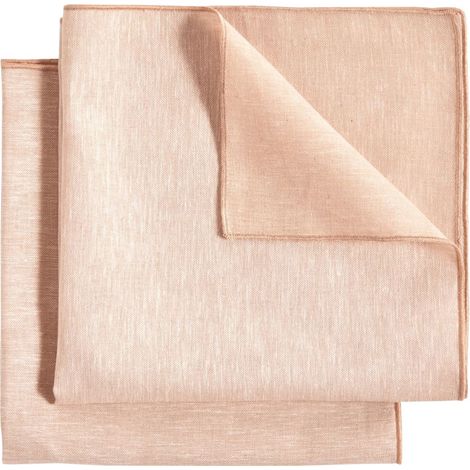 Lot 2 serviettes de table lin et coton rose 41 x 41 cm - LUCCIANA 9642 (1/2)