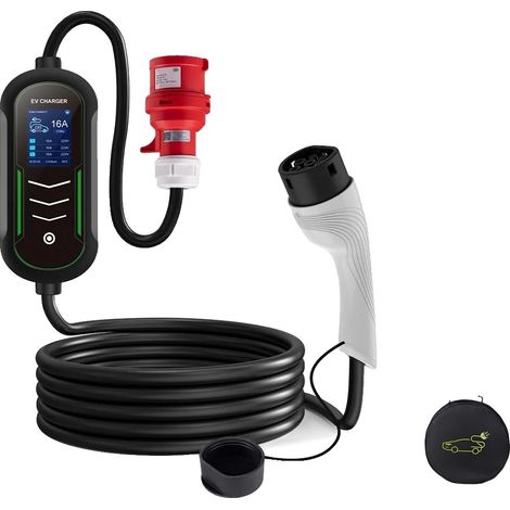 EV Tragbarer Ladegerät, 11KW Leistung, 5m Länge, 11KW 16A 3Phasen, Typ2 (1/2)