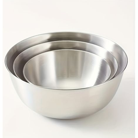 Irovami Bols mélangeurs inox – lot 3, gigognes, salade/pâtisserie, usage quotidien