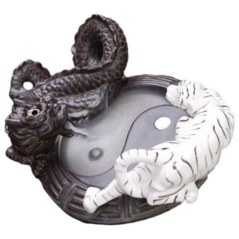 Brûleur Encens à Reflux Porte-cônes Encens en Céramique Décoration de Maison Forme de Tigre pour Sauna Room et Salle d’Étude (1/5)