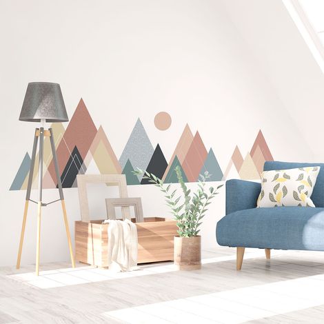 Stickers muraux - Décoration chambre salon - Autocollant Sticker mural géant montagnes scandinaves COLUMBANA - 120x180cm (1/5)