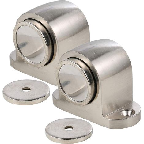 Alliage Magnétique Butée de Porte avec Vis de Capture Support Fixation sur le Terrain Finition Tréfilage (Lot de 2) (1/5)