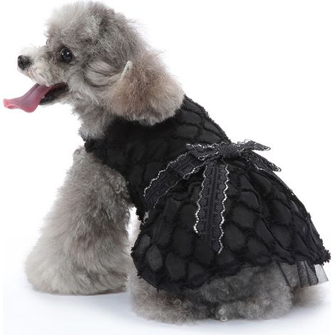 1 robe pour chien et chat, noir, polyester, pour Noël mariage fête, tailles S à XL (1/5)