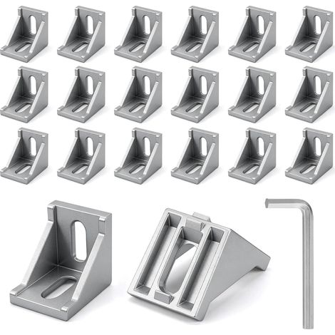 20 Pièces Matériel de Fixation en Aluminium 40x40 Profile Aluminium, pour Fraiseuses CNC, Imprimantes 3D, Fixation, Réparation de Meuble, Avec Cle allen (1/5)