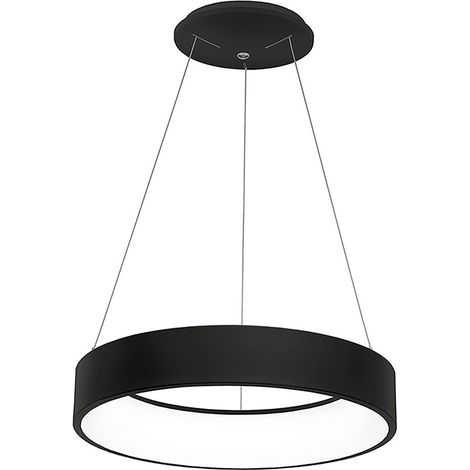 Chopin - Suspension Ronde Led 60W 6580Lm 3000K Ip20 En Métal Noir - Groupe Rossini - Suspension D'Intérieur Au Design Moderne (1/5)
