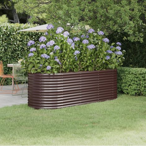 Hochbeet Verzinkter Stahl 224x80x68 cm Braun
