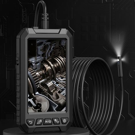 Hochauflösendes IPS-Multifunktionsendoskop mit 5 Zoll Bildschirmdiagonale, 8,0 mm/1 Meter Einzellinse und Bildschirm für die Inspektion von industriellen Rohrleitungen sowie für Motoren- und Fahrzeugr (1/5)