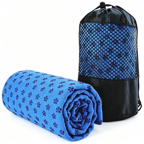 Serviette de yoga en microfibre, 61 x 183 cm, absorbante et antidérapante avec picots, pour Hot Yoga, Pilates et entraînement, avec sac de transport (1/5)