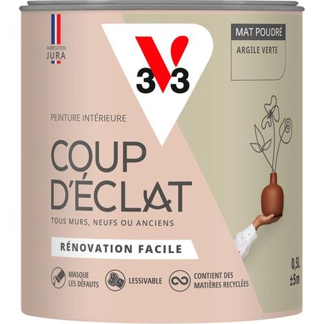 Peinture murale intérieure Coup d'Éclat® V33 Argile verte Mat Poudré 0,5L