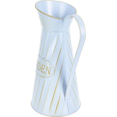 Vase à Arrangement Floral Rétro en Fer Bleu pour Fleurs Séchées (1/5)
