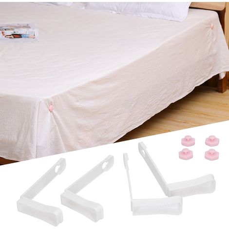 Clip pour Draps Anti-dérapant pour Matelas et Canapés - Lot de 4, Matériau ABS de qualité, Blanc, 137g (1/5)