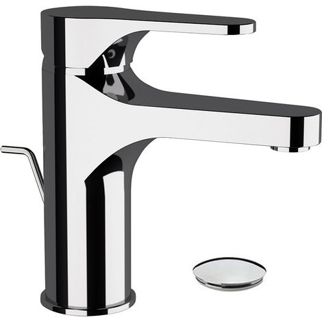Omega miscelatore monocomando per lavabo con scarico cromo.