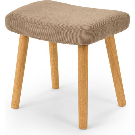 Goeurvant Fußstütze Design-Hocker Cordstoff Kamelfarben für das Wohnzimmer