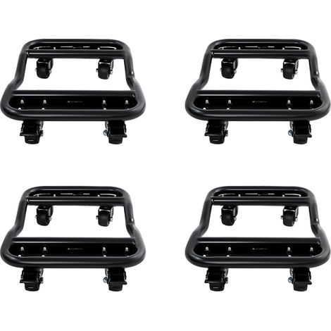 Lot de 4 chariots de transport pour véhicules - Capacité de charge : 2721,55 kg - Acier thermolaqué avec frein à roue - Noir - Pour voiture, camion, véhicule tout-terrain - Convient pour atelier (1/5)