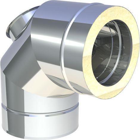 Coude de nettoyage 90° inox diamètre 180 mm