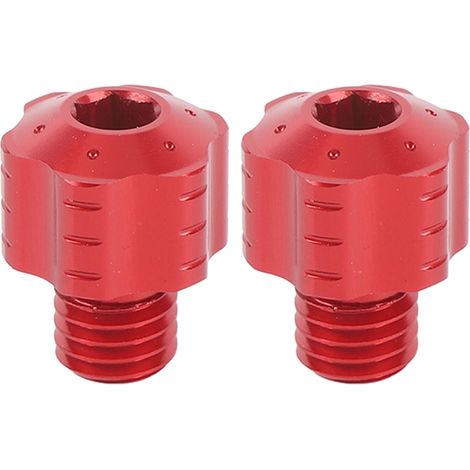 2 vis adaptateur rétroviseur moto 10mm CNC aluminium – Bouchons filetage moto rétroviseur rouge, carrosserie (1/5)