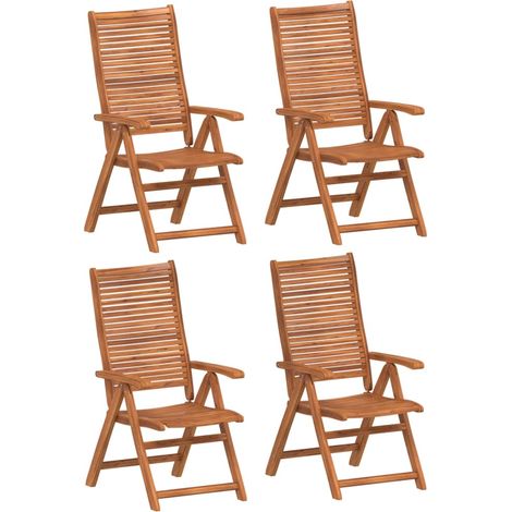 Maison Exclusive - Sedie Giardino Reclinabili 4 pz 56x72x107 Legno Massello Acacia
