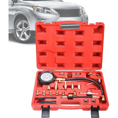 Kit de test de pression d'huile TU-114-0-140 PSI Outil de diagnostic universel pour voitures, camions et motos Jauge de pression d'huile précise en polymétal Kit d'entretien compact pour atelier (1/5)