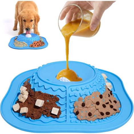 Dog Licking Bowl with Silicone Mat and Rotating Ball (1/5)