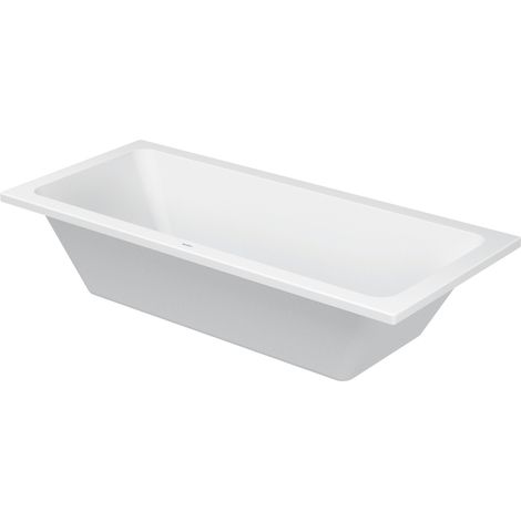 Duravit – Baignoire rectangulaire 180 x 80 cm – Acrylique blanc – Évacuation 5,2 cm – Design contemporain avec angles arrondis (1/9)