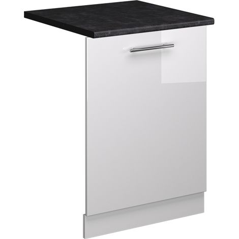 Façade de lave-vaisselle Fame-Line, Blanc Haute brillance, 60cm , PT Anthracite, Vicco (1/5)