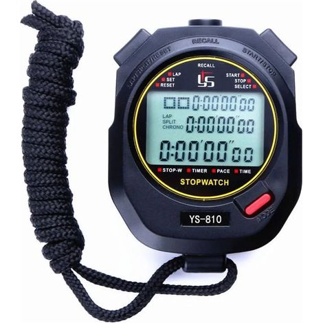 Chronomètre professionnel avec sifflet, 60 emplacements mémoire, fonction silencieuse et rétroéclairage, idéal pour le sport et l'entraînement (1/5)