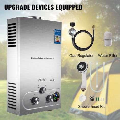 Calentador de agua LPG Prapane Durchlauferhitzer Warmwasserbereiter Boiler 18L