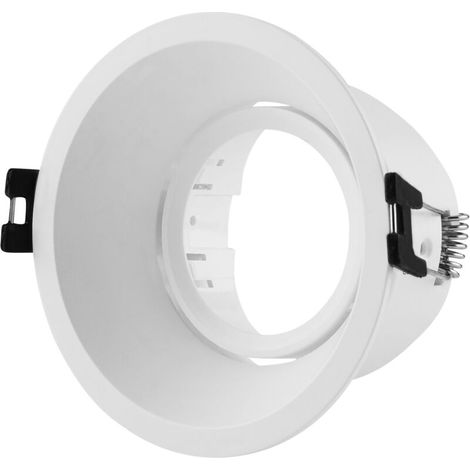Support spot rond pour ampoule GU10 / MR16 - Coupe Ø 85 mm - - Blanc (1/5)
