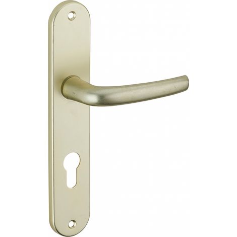 Thirard – Ensemble de poignées pour porte d'entrée Maia – Trou de cylindre – Carré 7mm – Entr'axes 195mm – Aluminium anodisé couleur F2