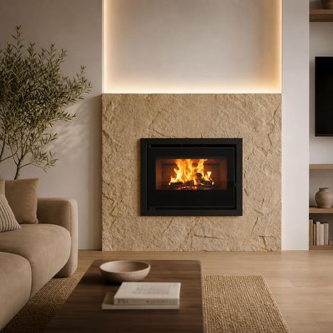 Cassete de leña Muspel Hodur Glass 13 kW con turbinas integradas Calefacción eficiente y alto rendimiento (1/5)