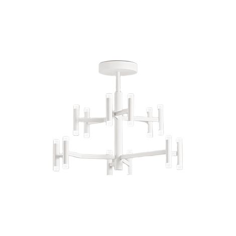 Plafonnier Led Moderne En Métal Blanc Mat, Structure En Aluminium Verni Par Poudrage, Diamètre 70 Cm, 68W, Lumière 3000K - Marque Perenz (1/3)
