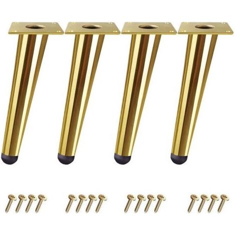 4x Pieds Meubles en Bois 5cm Pieds pour Table Lit Armoire avec Plaques de Montage et Vis (1/5)