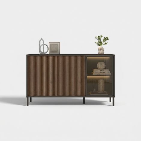 Madia moderna 3 ante con vetrina LED Cortina (1/3)