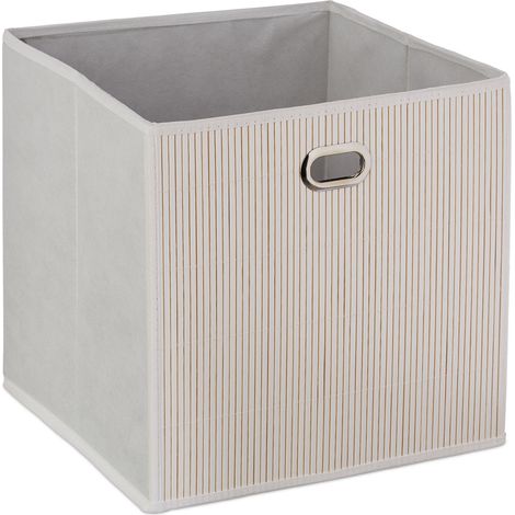 Cesto portaoggetti pieghevole bagno salotto 31 x 31 x 31 cm pratico in bambù naturale 130010254