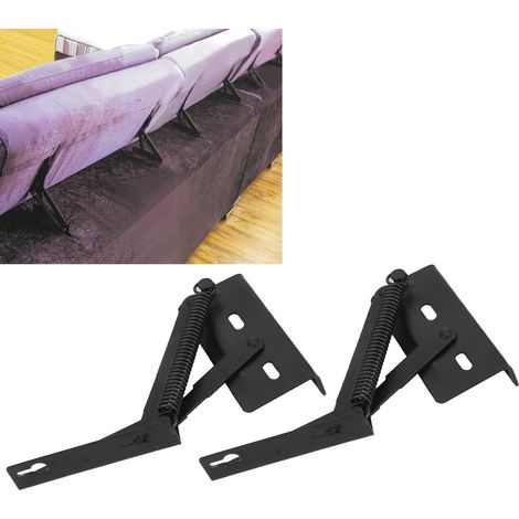 Dreieckiges Federscharnier – 2er-Packung aus schwarzem Eisen (15 x 5 cm) für Sofa oder Klappbett (1/5)