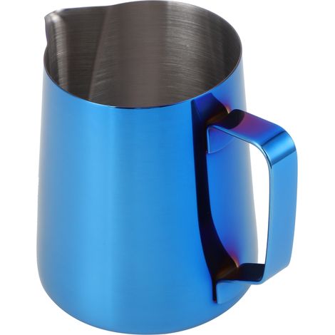 Pitcher à lait 600ML en acier inoxydable 304 pour mousseur à lait style japonais, tasse à café bleue pour barista maison