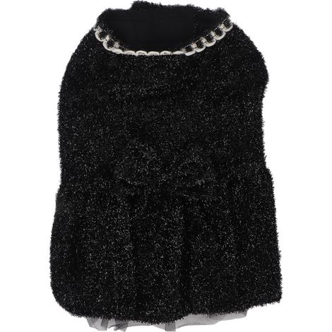 Robe noire XS pour chien, douce, respirante, légère et tendance, idéale pour les photos de mariage (1/4)