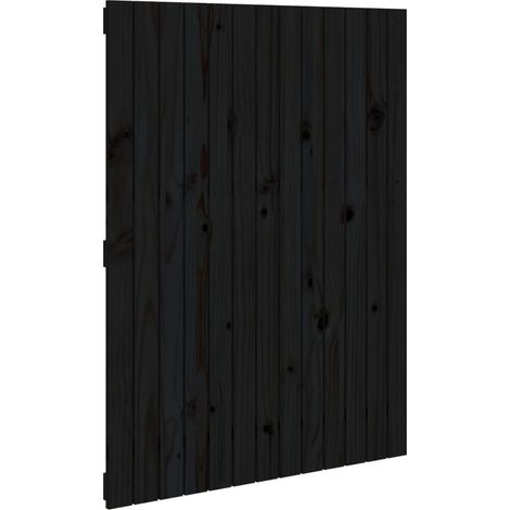 Maison Exclusive - Wand-Kopfteil Schwarz 82,5x3x110 cm Massivholz