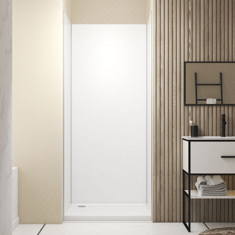 Pack 3 Paneles Murales de Aluminio Blanco 90x210cm con Perfiles Angulares y de Remate Cromado (1/5)