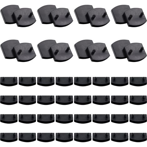 CCYKXA 48 Lattenendkappen für Bettgestelle, 32 Füße für Lattenroste, 16 schwarze Stützen für Mittel- und Endkappen für 5,2 cm - 5,4 cm Lattenroste