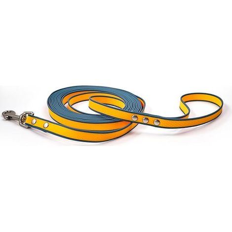 Waterproof PVC Dog Lead, Non-Slip Pattern, Orange/Blue