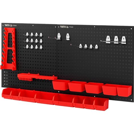 Werkzeugwand Set 2 x 550x455mm – Lochwand mit 32 Werkzeughaltern Lagersystem Wandregal Werkstatt (1/5)
