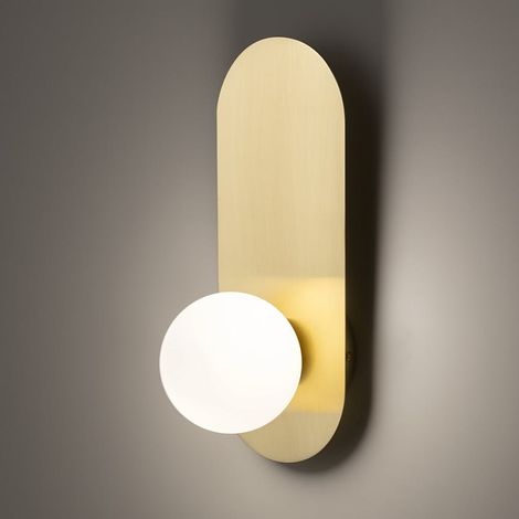 Applique globe en verre avec support doré, style design MESA (1/5)