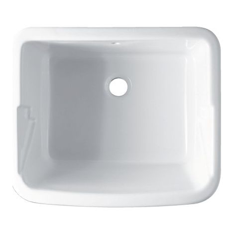 Vasca lavatoio 60x50 Lipari in ceramica con tavola in legno (CERAMICA + ASSE)